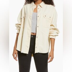 Thread & Supply Cream Corduroy Shirt Jacket